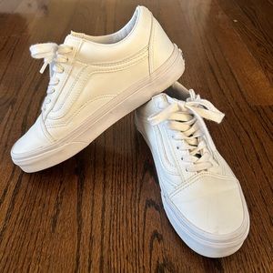 White leather vans size 6 women